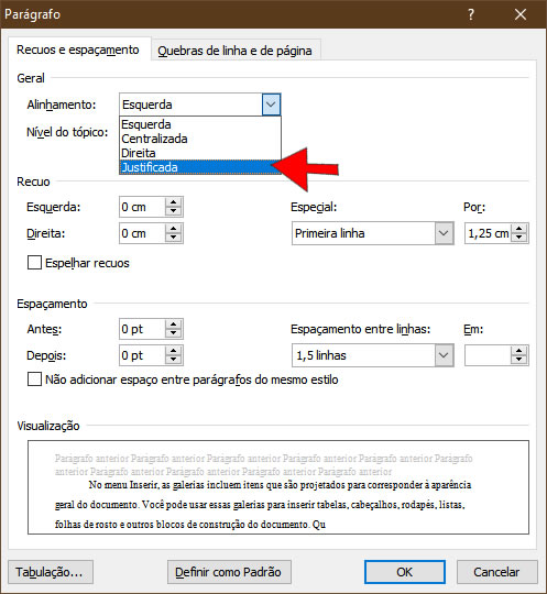 Configurar Parágrafo Configurar Parágrafo
