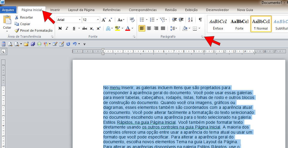 Selecionar Texto Selecionar Texto