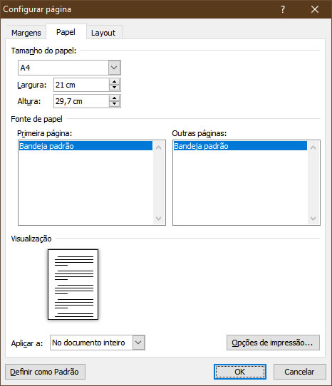 Configurar papel de acordo com as normas abnt Confiruar papel de acordo com as normas abnt