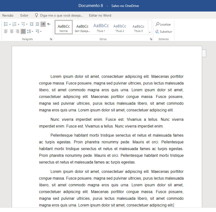 texto formatado no Word Online texto formatado no Word Online