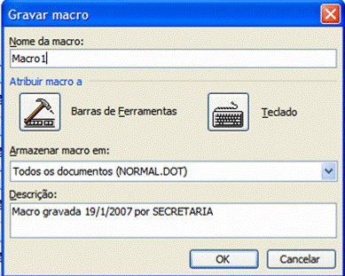 Como gravar uma macro