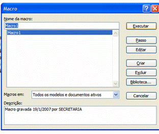 Executar Macro Executar Macro