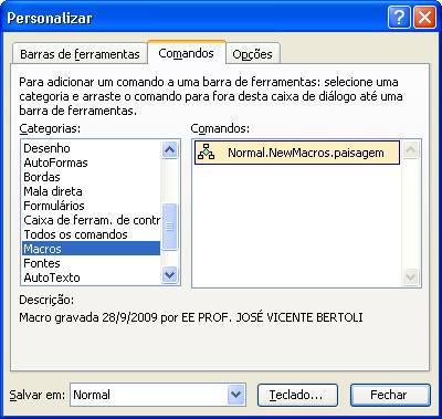Selecionar Macro Selecionar Macro