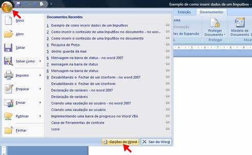 Opções do Word Opções do Word