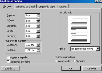 Configuração de Página Configuração de Página