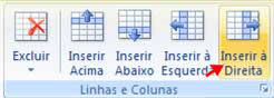 Inserir à Direita Inserir à Direita