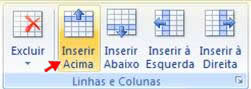Inserir Acima Inserir Acima