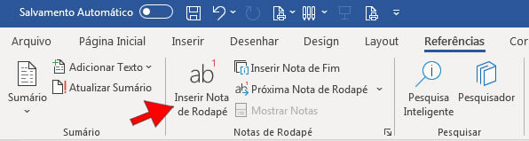 Inserir Nota de Rodapé Inserir Nota de Rodapé