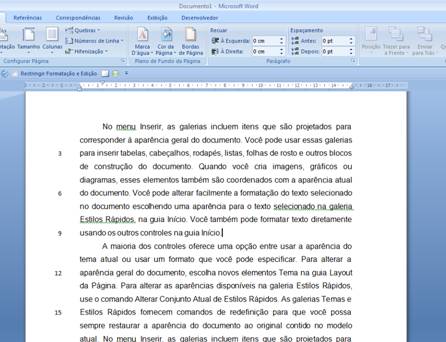 Números de linha Números de linha