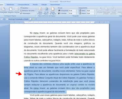 Texto selecionado