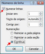 Números de Linha Números de Linha