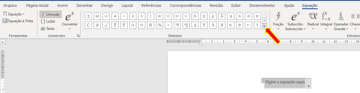 Guia Equação do Word Guia Equação no Word