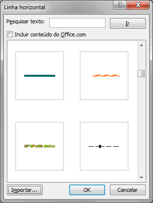 Relação de Linhas Horizontais Relação de Linhas Horizontais