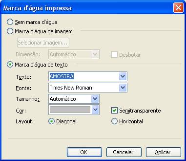 Marca d' água de texto Marca d' água de texto