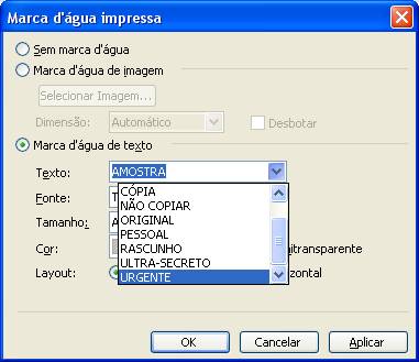 Marca d' água impressa Marca d' água impressa