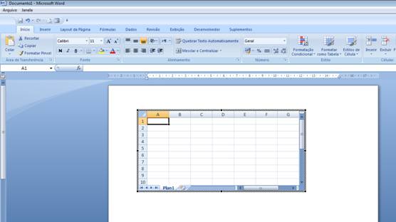Inserindo Planilha do Excel Inserindo Planilha do Excel