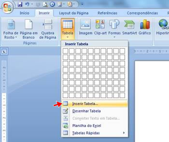 Inserir Tabela Inserir Tabela