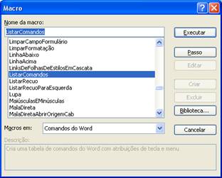 Listar Comandos Listar Comandos