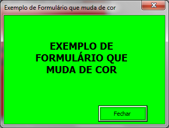 Formulário que muda de cor Formulário que muda de cor