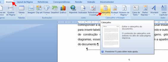Inserir Cabeçalho Inserir Cabeçalho