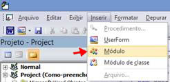 Inserir Módulo Inserir Módulo