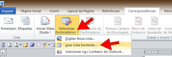 Usar lista existente usar lista existente