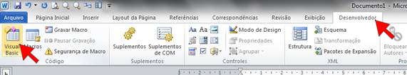 abrir o Editor do Visual Basic