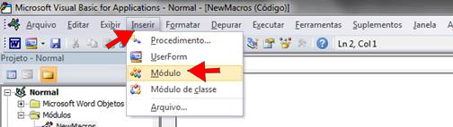 Inserir Módulo Inserir Módulo