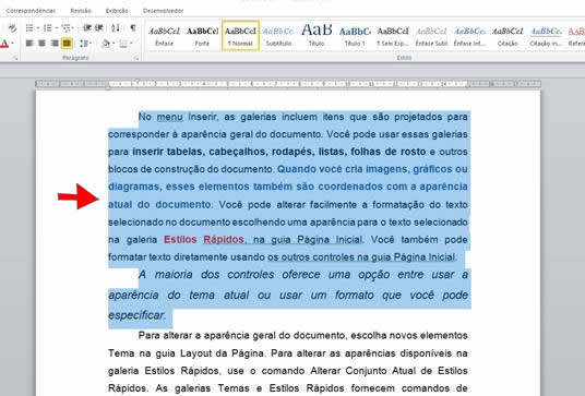 selecionar o texto selecionar o texto
