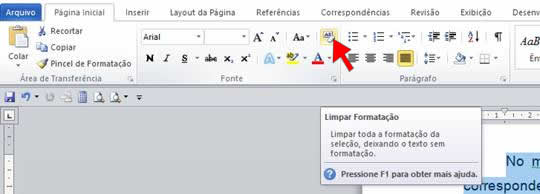 Limpar formatação Limpar formatação