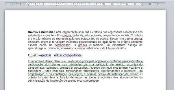 sublinhados em vermelho no Word sublinhados em vermelho no Word