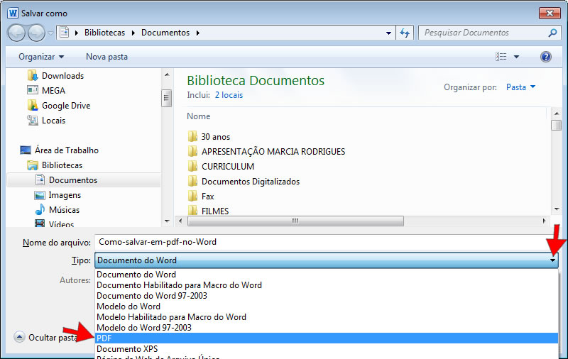 Word para pdf Word para pdf