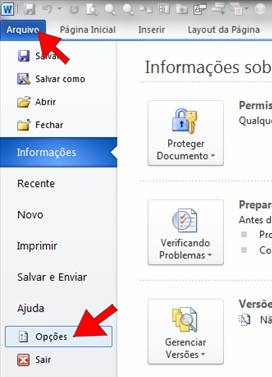 Opções do Word Opções do Word