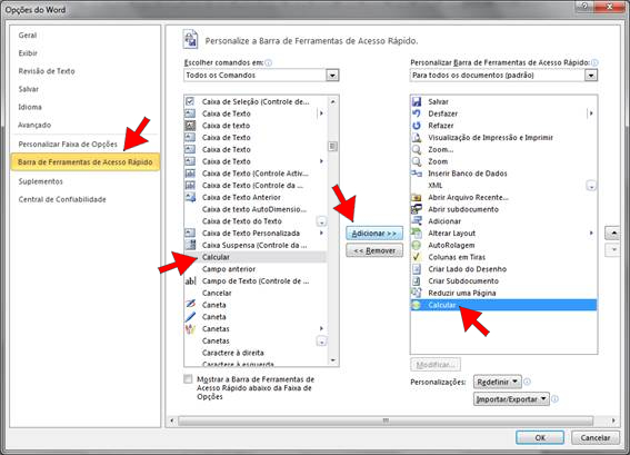 Adicionar Ferramenta Calcular Adicionar Ferramenta Calcular