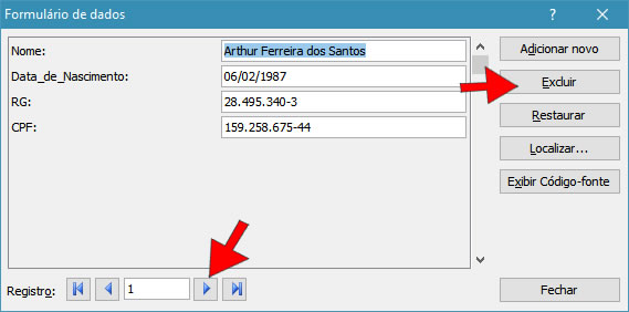 Navegar pelos registros Navegar pelos registros