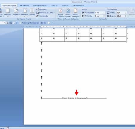 Quebra de Seção Próxima Página