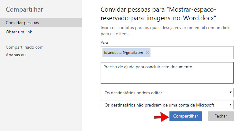 Compartilhar documento do Word Online Compartilhar documento do Word Online