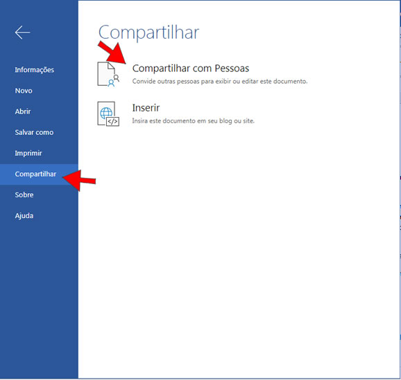 Compartilhar documento no Word Online Compartilhar documento no Word Online