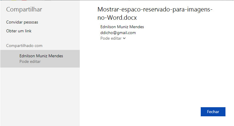 documento compartilhado no Word Online documento compartilhado no Word Online