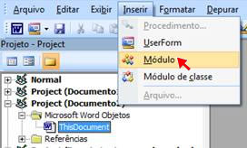 Inserir Módulo Inserir Módulo