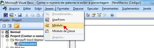 Inserir Módulo Inserir Módulo