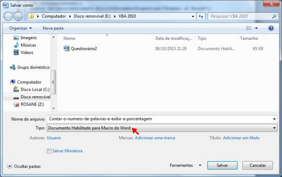 Salvar como Documento Habilitado para Macro do Word Salvar como Documento Habilitado para Macro do Word