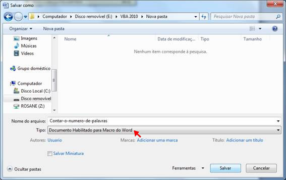 Documento habilitado para Macro do Word Documento habilitado para Macro do Word