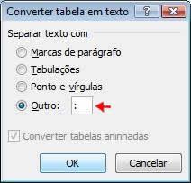 Converter tabela em texto Converter tabela em texto