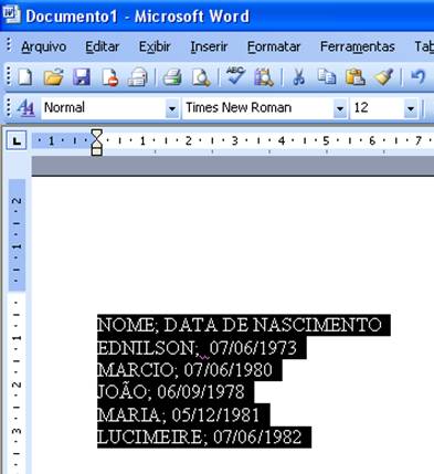 Texto selecionado Texto selecionado