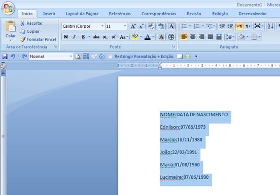 Selecionar texto Selecionar texto