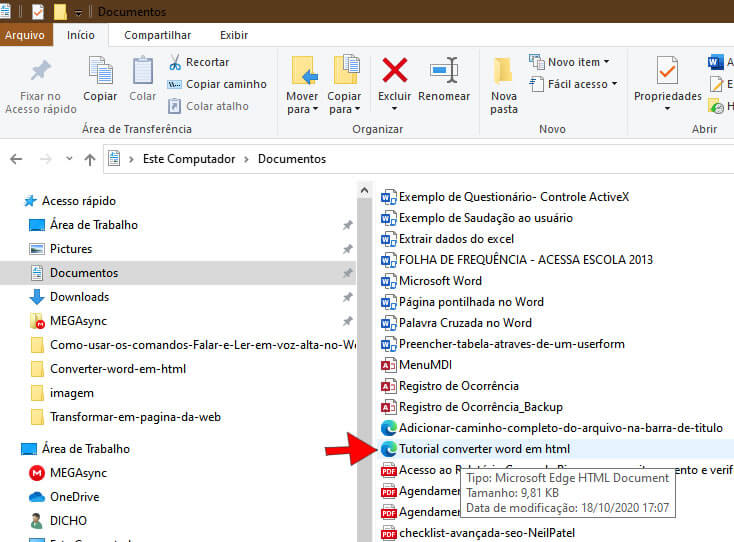Documento do Word em html Documento do Word em html