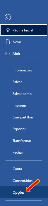 Opções do Word Opções do Word