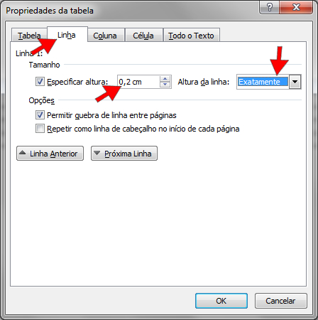 alterando a altura da célula alterando a altura da célula