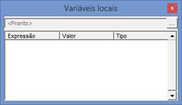 Janela de Variáveis Locais Janela de Variáveis Locais